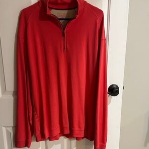 Tommy Bahama Men's Red Quarter-Zip Pullover
